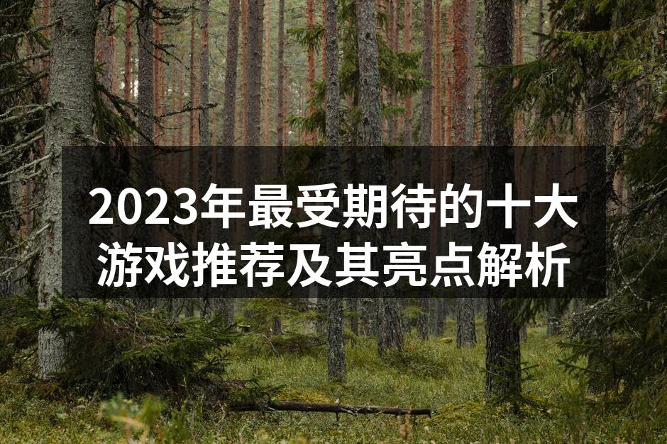 2023年最受期待的十大游戏推荐及其亮点